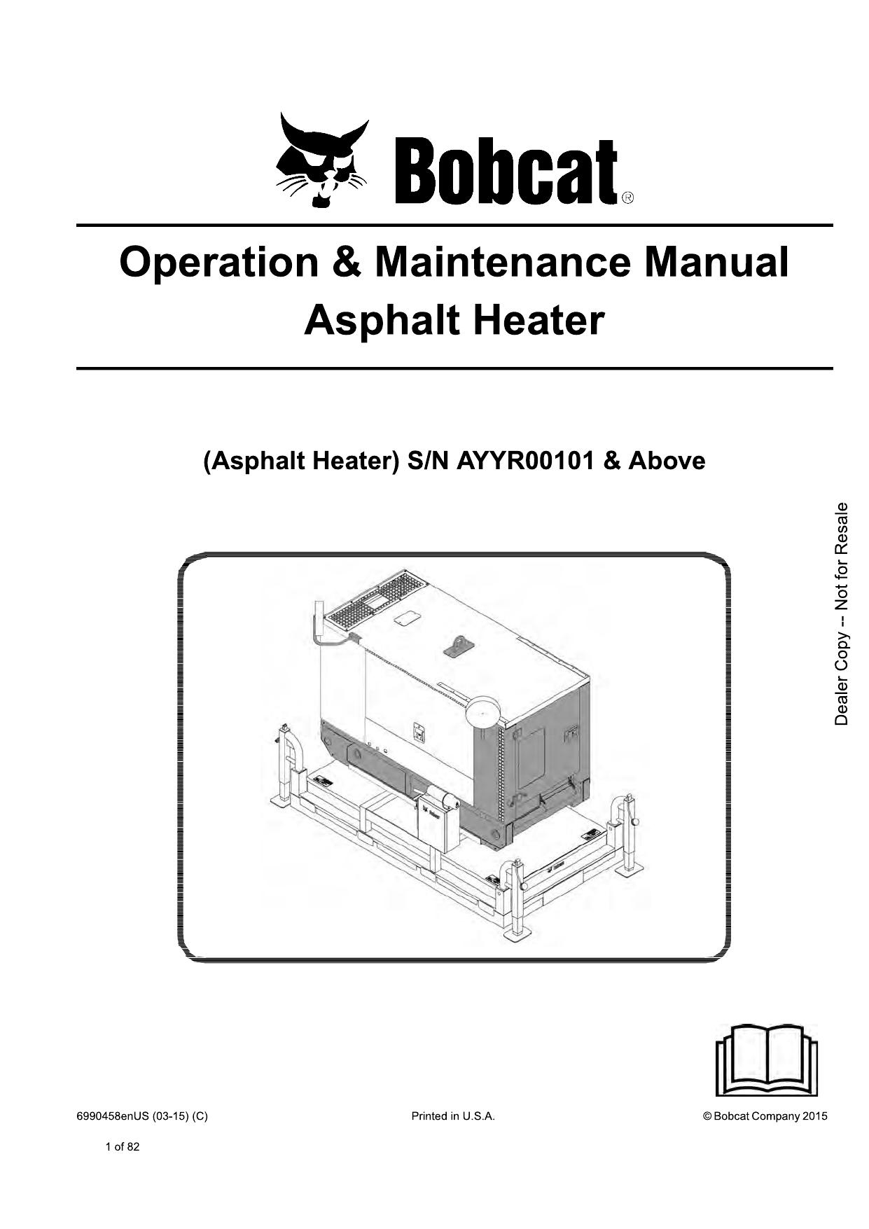Asphalt Heater Operation & Maintenance Manual Bobcat
